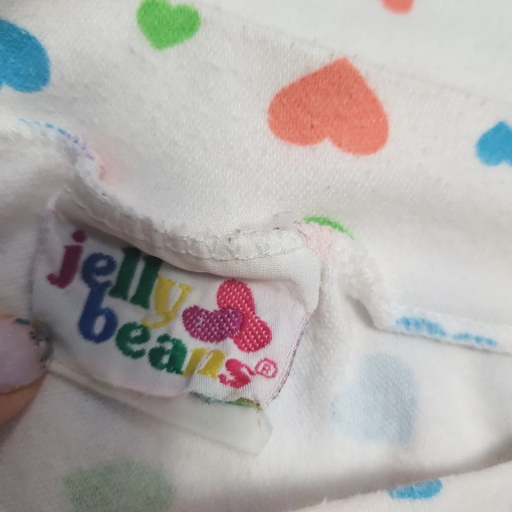 Vintage 1990s Jelly Beans colorful heart print mock neck sleeveless tank Top